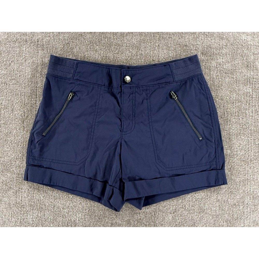 Tangerine Women's Blue Athletic Shorts Size S Zip Pocket Stretch Nylon